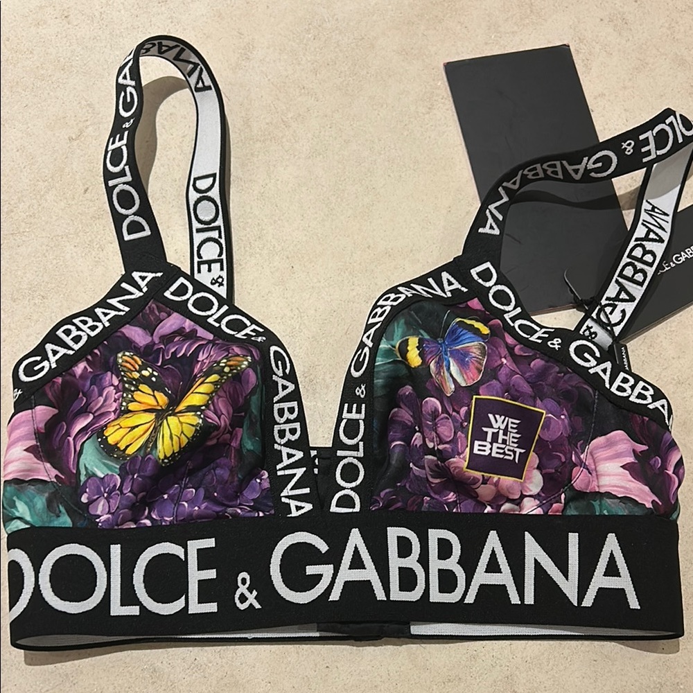 Dolce & Gabbana Black and White Sports Bra